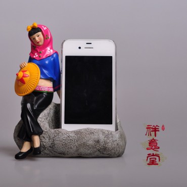 祥意堂-泉州特色伴手礼惠安女手机架-闽南特色装饰品摆件