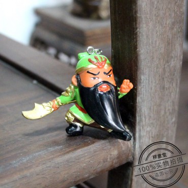 祥意堂 关公钥匙扣 树脂工艺品复古钥匙链挂件