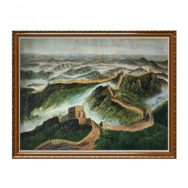 纯手绘油画-万里长城