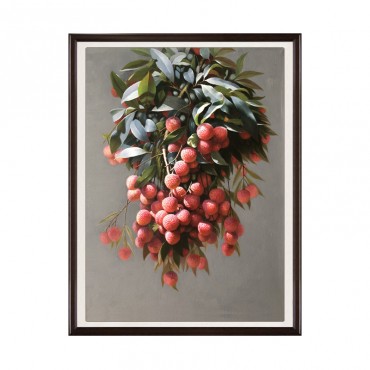 纯手绘油画-荔枝图